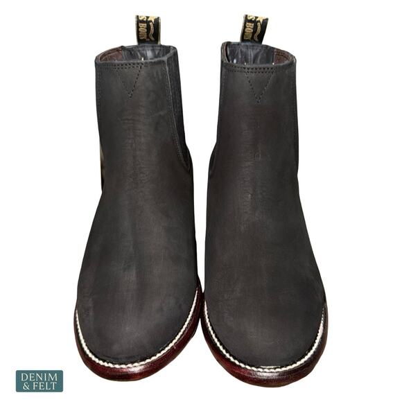 NEW Los Altos Black Suede Chelsea Boots Handmade Leather Western Dress Ankle main image 4